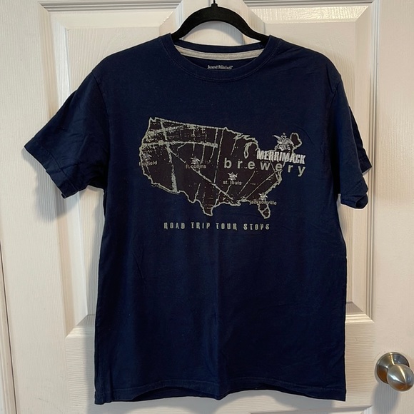 Merrimack Brewery dark blue beer shirt medium - Picture 1 of 5